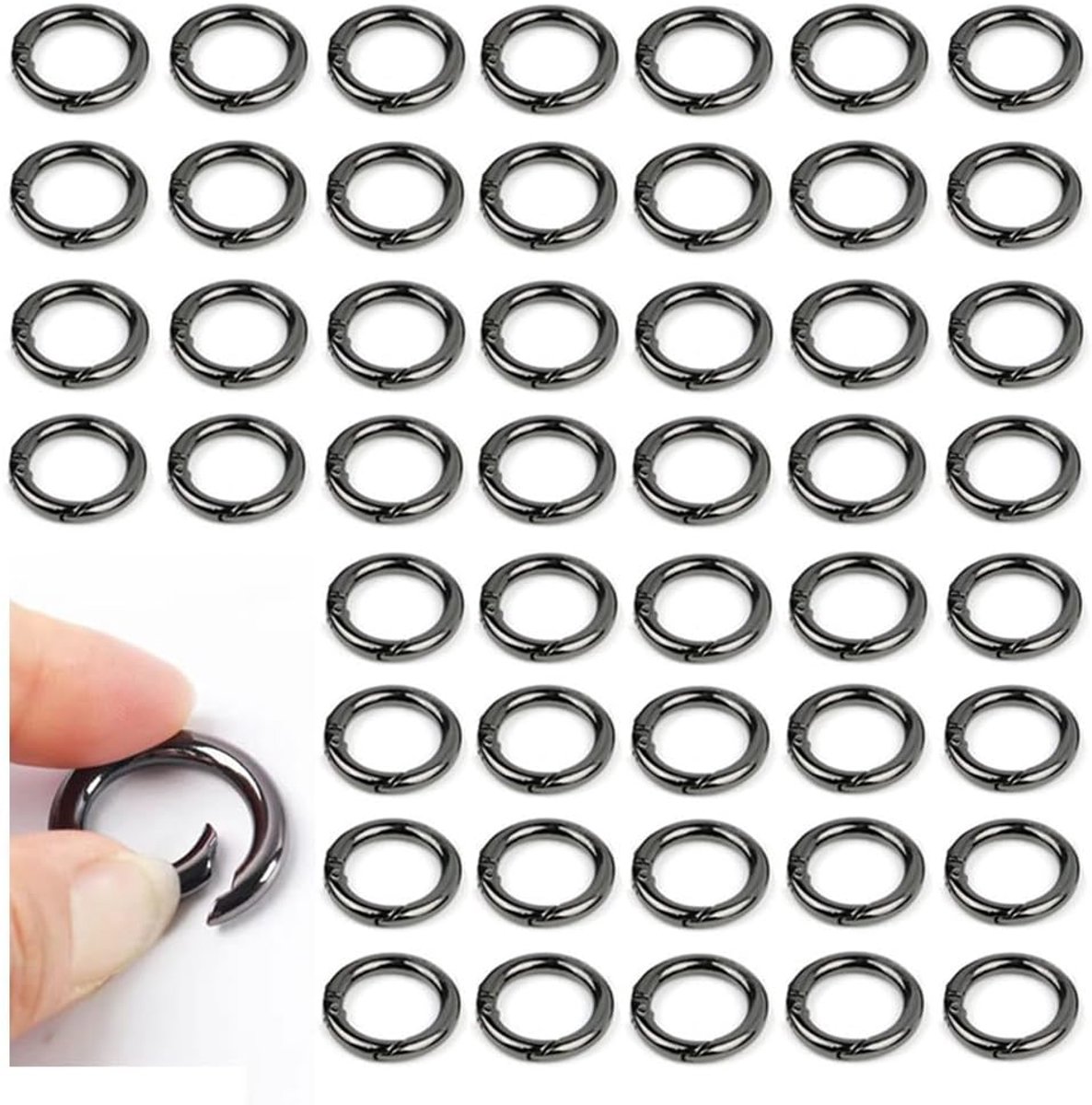 Carabiner haken 20 mm - ronde klipjes van zinklegering - duurzaam en sterk - ideaal voor sleutels en tassen - ShopVlot