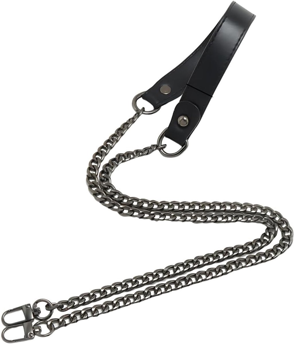 SnelShoppen - 1 x Schoudertas Kettingriem - PU Leer en Metaal, 120 cm Lengte, Verwijderbare Stijl met Gespen - Ideaal voor Dames Handtassen, Schoudert