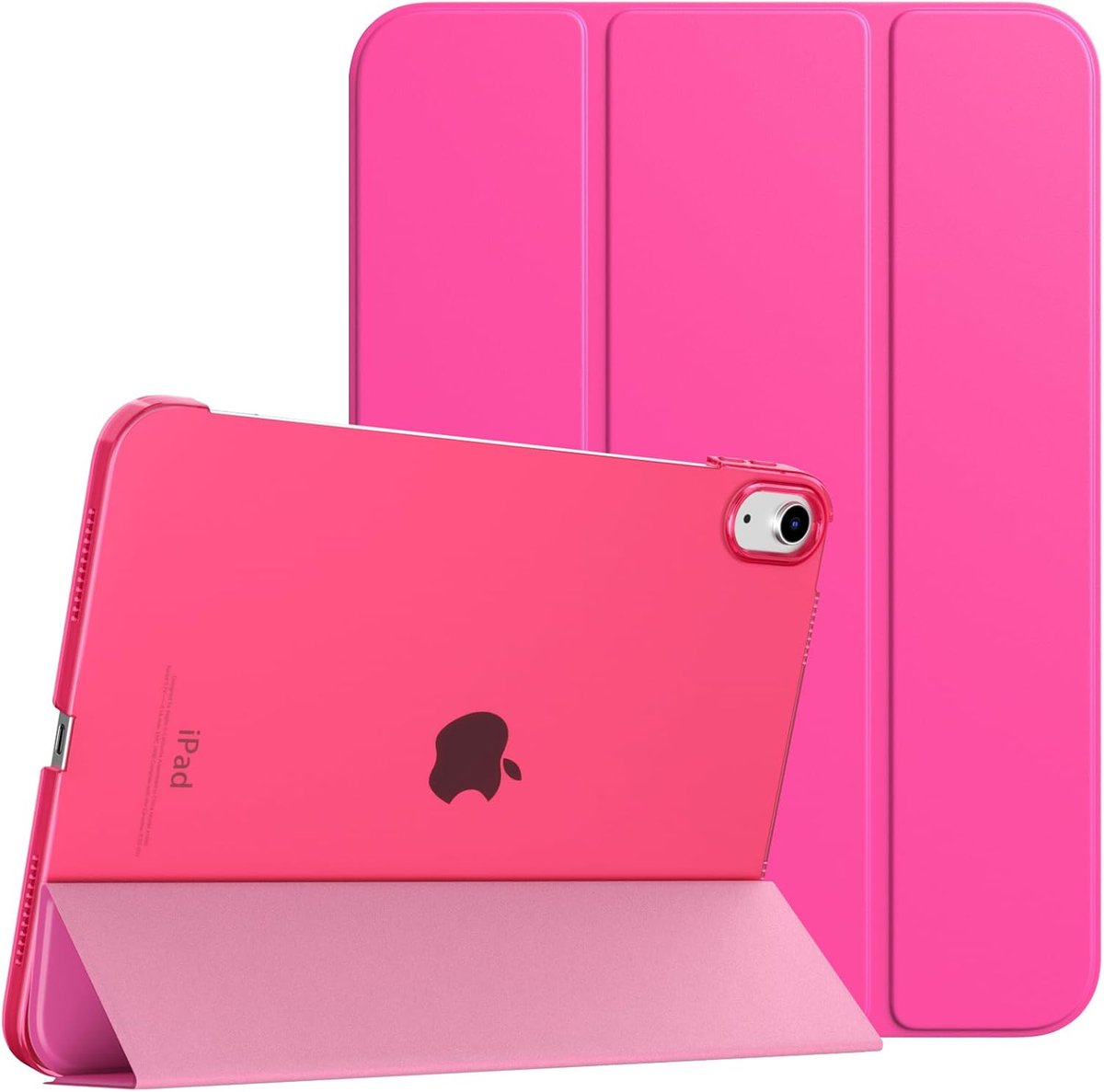 SnelShoppen - TiMOVO Hoes voor iPad A16 11 inch/10th Gen 10.9 inch, Slimme Stand Hoes, Doorzichtig Hard Achterkant, Ondersteunt Touch ID, Auto Slaap/W
