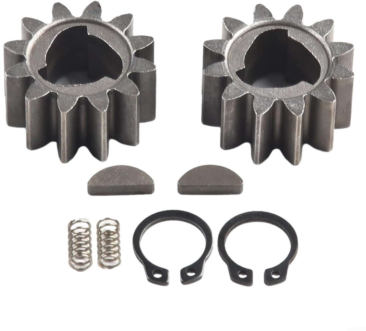 SnelShoppen - Grasmaaier Aandrijfwiel Kit, Compleet 8-delig, Inclusief Tandwielen, Clips, Sleutels en Compressieveren voor Tuinonderhoud