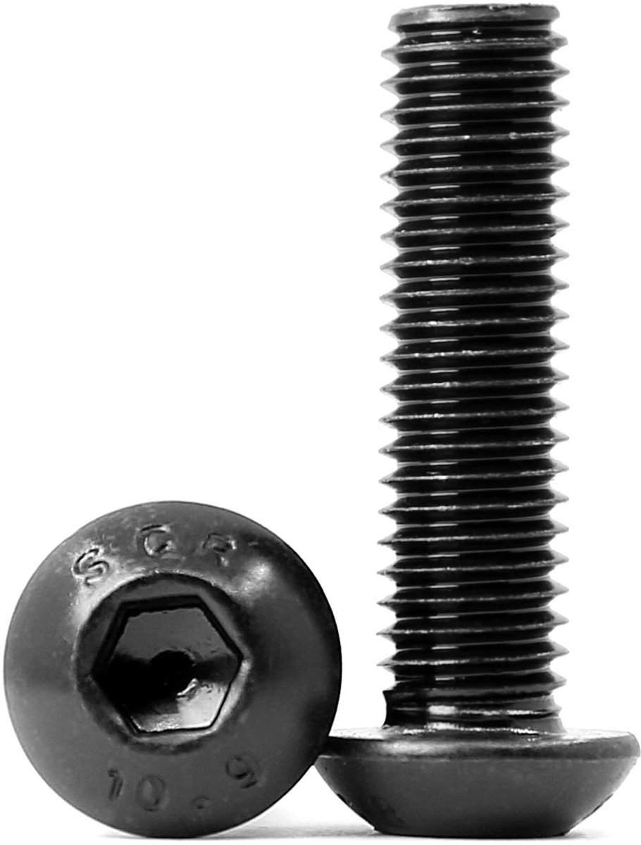 SnelShoppen - Pack van 100 lenskop schroeven M4 x 8 mm, carbon staal 10.9, zwarte hex schroeven voor diverse toepassingen