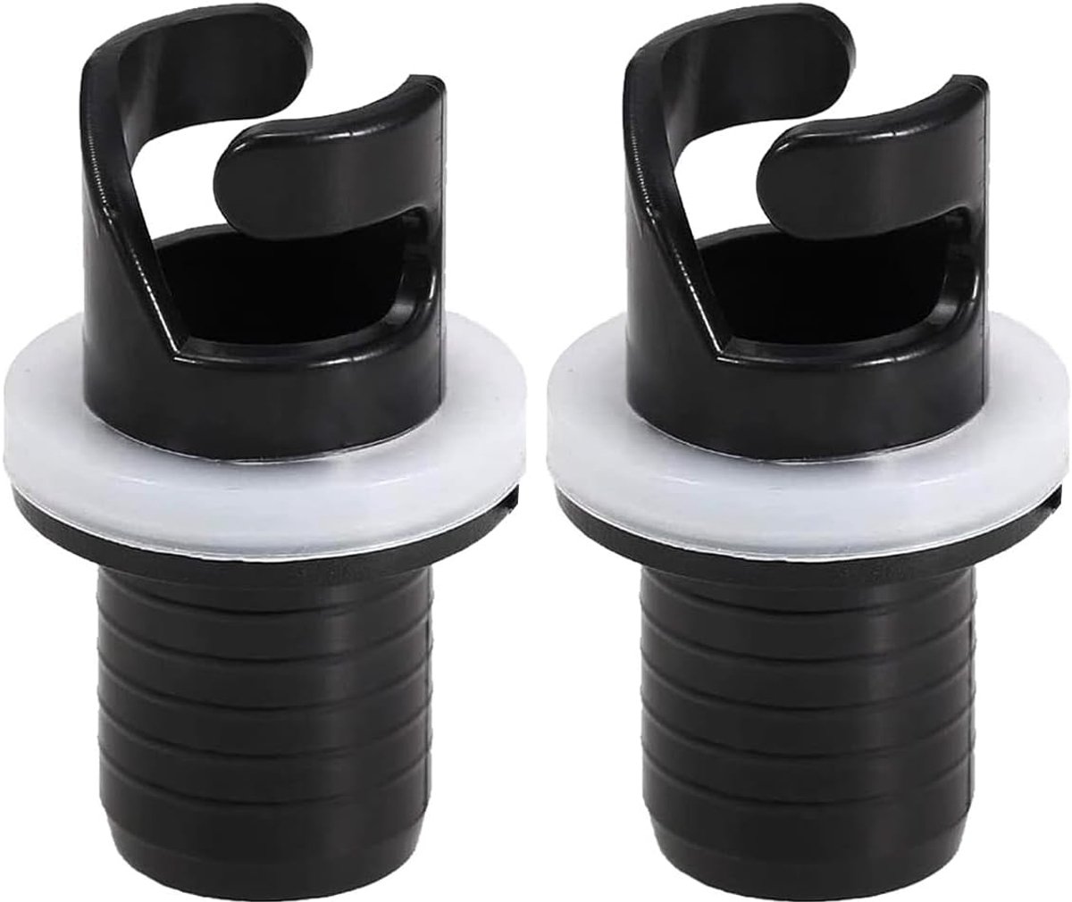 SnelShoppen - Bootvoetpompslangadapter 2 stuks - Opblaasbare bootkleppen slangadapterconnector - Ideaal voor elektrische en handpompen - Zwart plastic