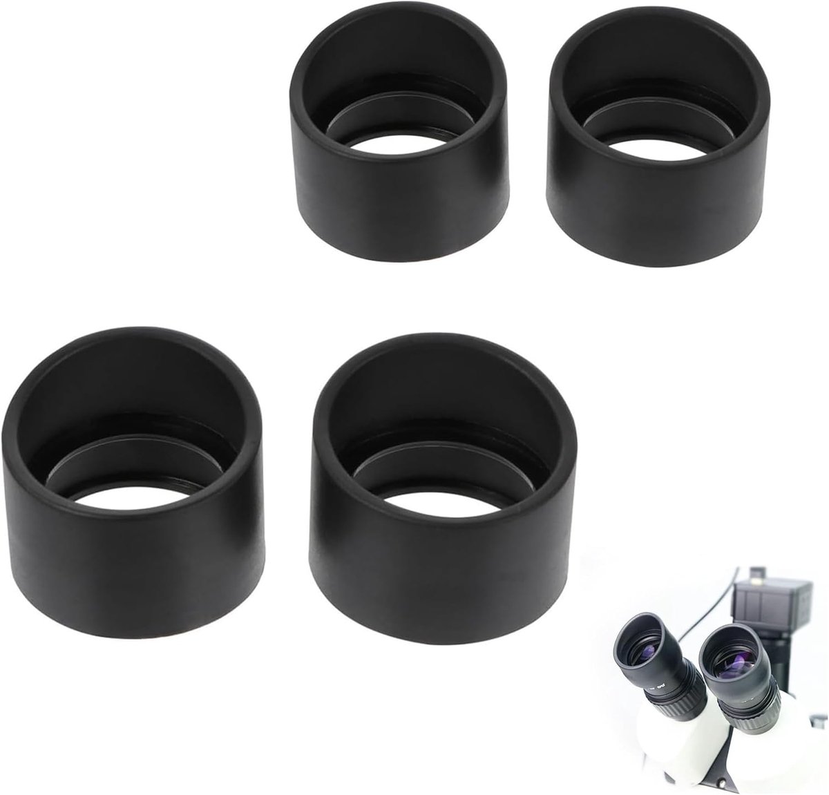 SnelShoppen - 2 Paar Oogmaskers voor Microscoop, 34-38 mm | Zachte Rubber Oculair Beschermkappen voor Stereo Microscoop, Geschikt voor Laboratoria