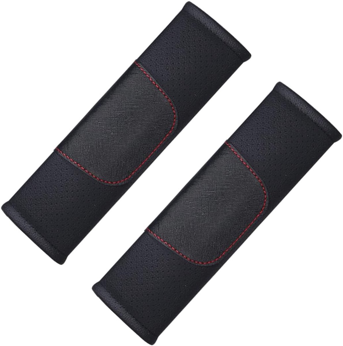 SnelShoppen - 2 Stuks Autogordel Kussens, Verwijderbare Gordelbeschermers, Schouderpads van Leer, Veiligheidsgordel voor Volwassenen en Kinderen (Zwar