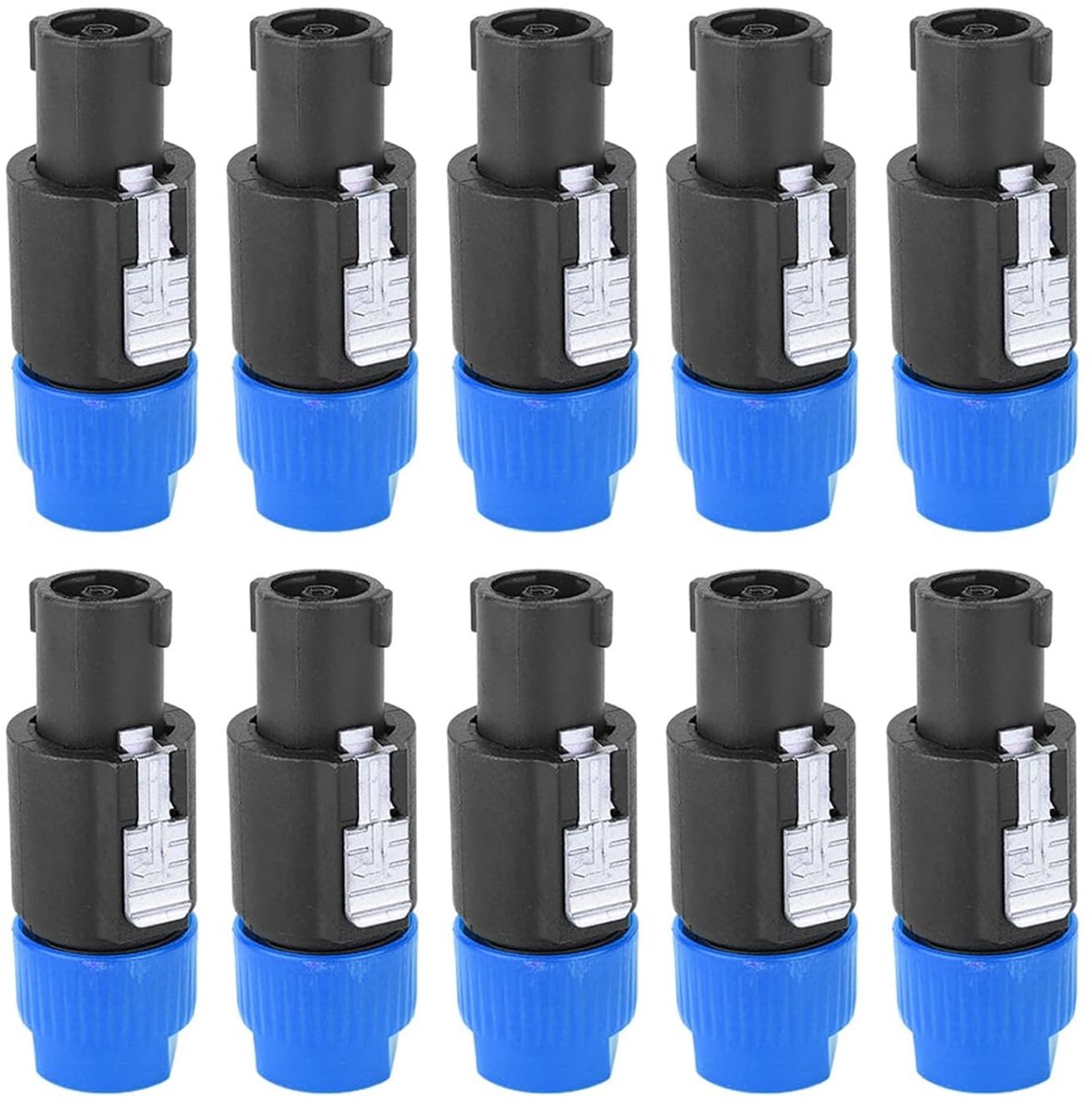 SnelShoppen - Yosoo Gezondheidsuitrusting C NL4FC Audio Speaker Stekkers, 10 Stuks, Waterdicht, C NL4FC Speakon Plug Kabel, 4-Pin voor 6-15mm Kabel (B