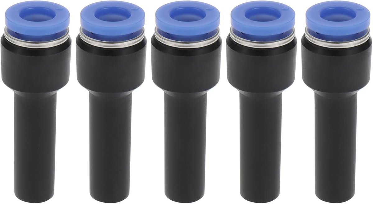 SnelShoppen - 5 Stuks Push Fit Stem Reducer 8mm naar 6mm PVC Verbindingen voor Pneumatische Systemen - Compacte Fittingen 39x13.2mm
