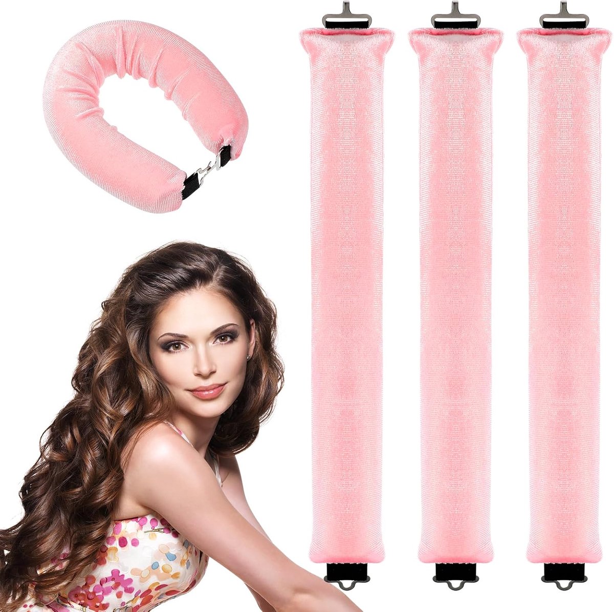 SnelShoppen - 3 Stuks Heatless Krulrollers Set - Gezonde Krullen Zonder Hitte, Ideaal voor Slaap, DIY Golven, Styling Tool voor Feest of Dagelijks Geb