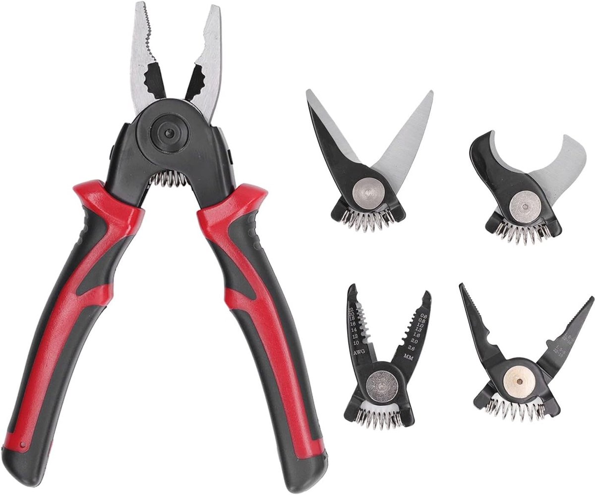 SnelShoppen - 5 in 1 Draadstripper met Anti-slip Handgreep, Schaar Tool, Draadkrimptangen voor Elektricien, Professioneel Gereedschap, Multifunctionee