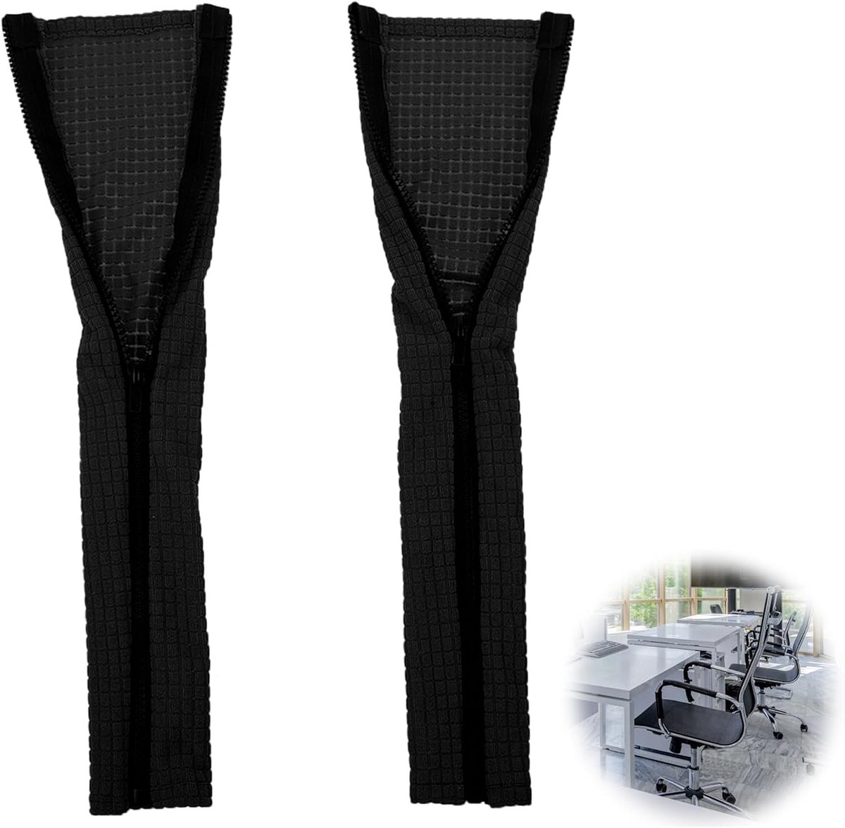 2 Pcs Office Chair Armrest Covers, Chair Armrest Cover, Office Chair Armrest Cover Removable for Office Chair (Black) - ShopVlot