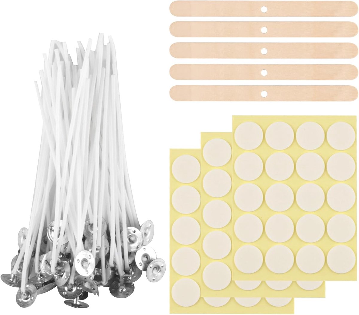 Candle Wipes, 100pcs, 20cm, Cotton, with Holder & Stickers - ShopVlot