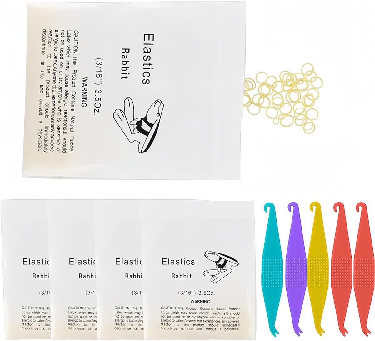 Orthodontische elastieken 3/16 inch - natuurlijke rubber - inclusief 5 plaatsingshulpmiddelen - ShopVlot