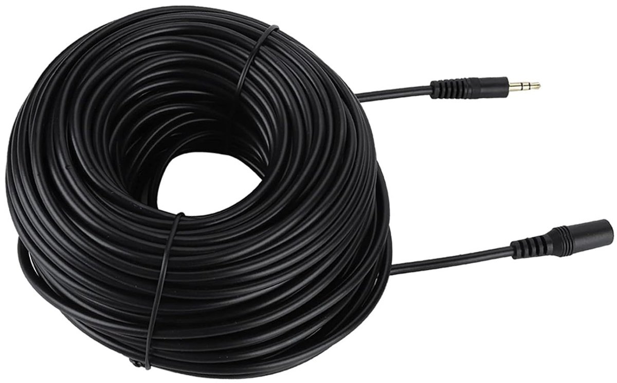 SnelShoppen - 3.5mm Male naar Female Audio Verlengkabel Jack Aux Kabel voor Smartphone Hoofdtelefoons Stereo, Zwart (30m)