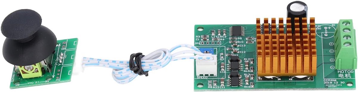 SnelShoppen - DC Motor Snelheidscontroller PWM Variabele Snelheid voor 12V 50W, 24V 100W Motoren met Joystick Potentiometer, PCB Materiaal, Geluidsarm