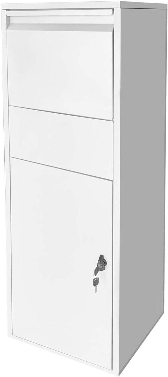 Pakketbox Brievenbus - Postontvanger - Pakketten Aannemen - Veilige Opslag - 46x45x140 cm - Wit