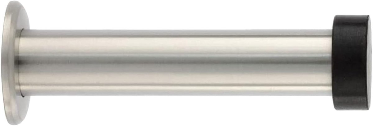 Wand gemonteerde deurstopper - Zwart Rubber - 89 mm - Stijlvol en Geluidsdempend - Voor Thuisgebruik