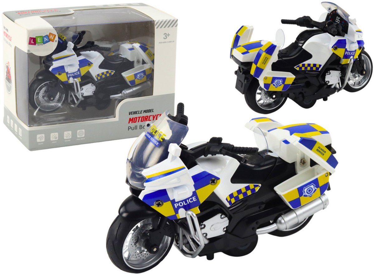 Politiemotorfiets met wrijvingsaandrijving Verlichting op batterijen Geluidc - UNI