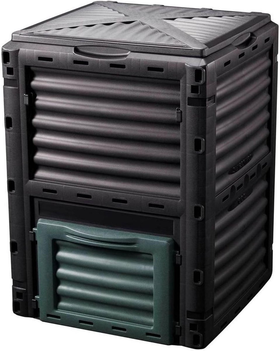 Thermoscomposter - Afvalbak Compost - Afval Recyclen - Versnelt Composteringsproces - 300 Liter - Zwart Groen