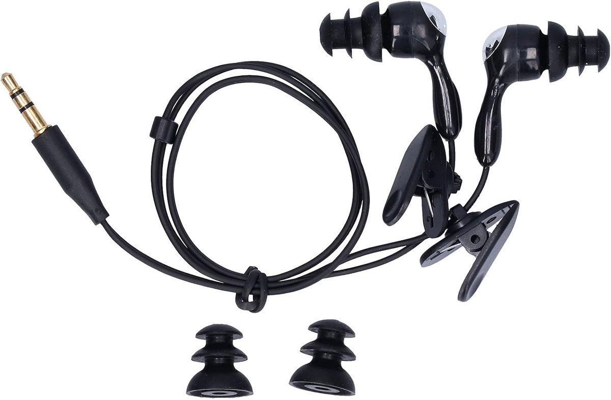 SnelShoppen - Onderwater Waterdichte Oordopjes met 2 Clips en Vervangbare Oorkussens voor Zwemmers, Waterdichte In-ear Koptelefoon met Stereo Audio Ve
