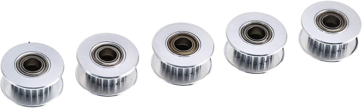SnelShoppen - 5x GT2 Timing Belt Idler Pulley Met 20 Tanden H-Vorm voor 3D Printer - 6mm Breed, 5mm Binnenboorgat, Hoogwaardige Aluminium Accessoires