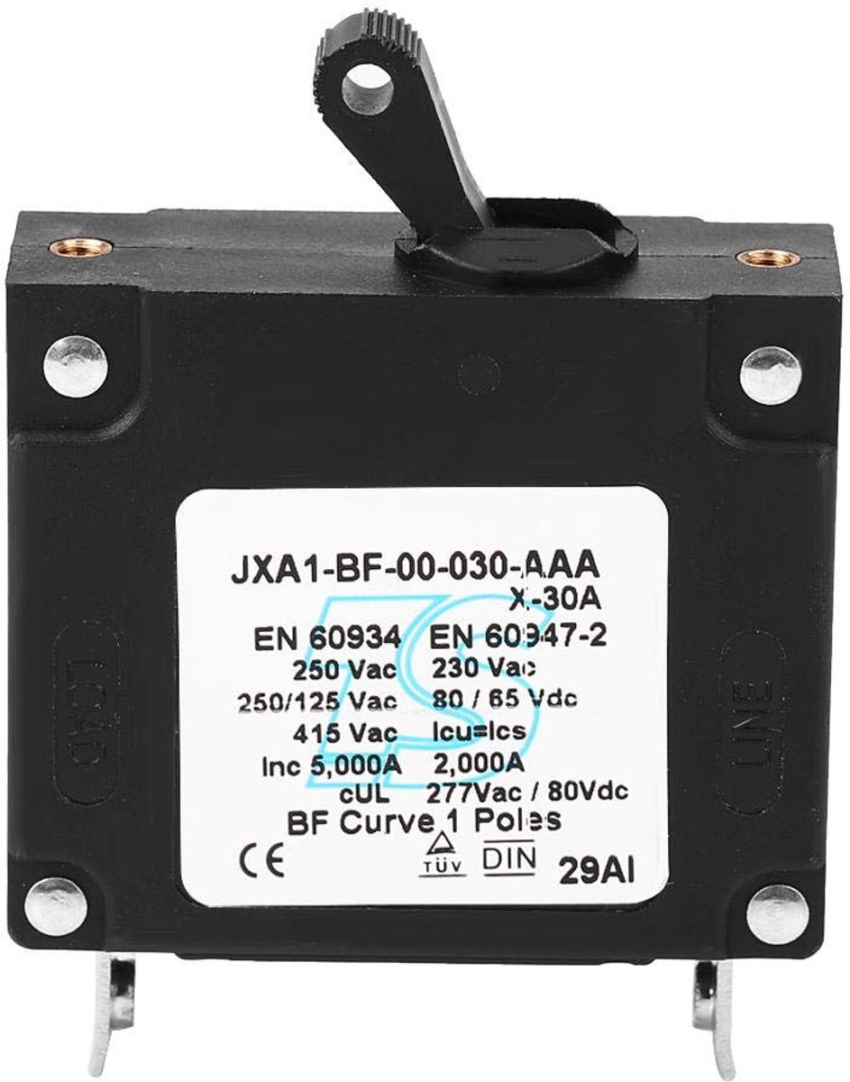 SnelShoppen - Autoschutzschalter 15A/20A/25A/30A - Hoogwaardige kortsluitbeveiliging voor DC/AC, Handmatige In/Uit Schakelaar, Resetbaar, Veiligheid v