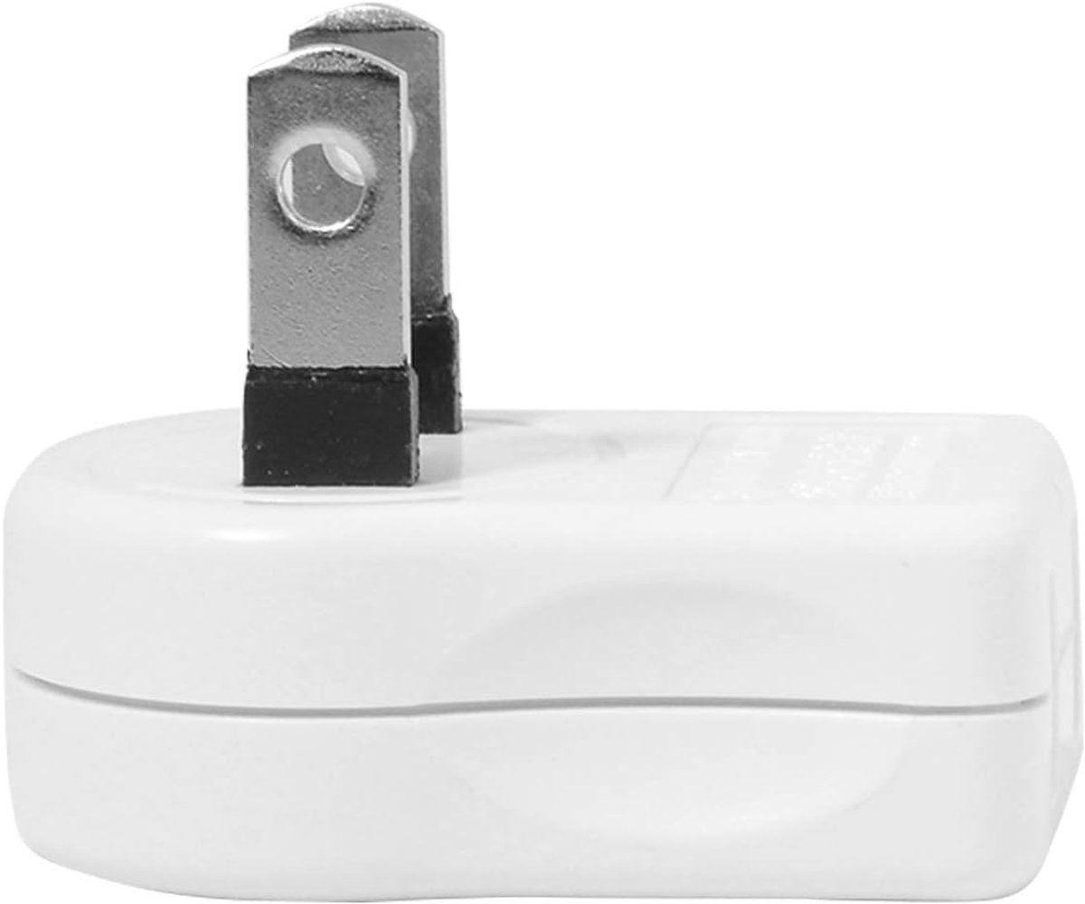 SnelShoppen - Stekkerdoos met 2 Sockets, NEMA 1-15P, 90 Graden Buigbare Verlengadapter, 2 Polig, Robuuste Constructie voor Thuis, Kantoor en Reizen