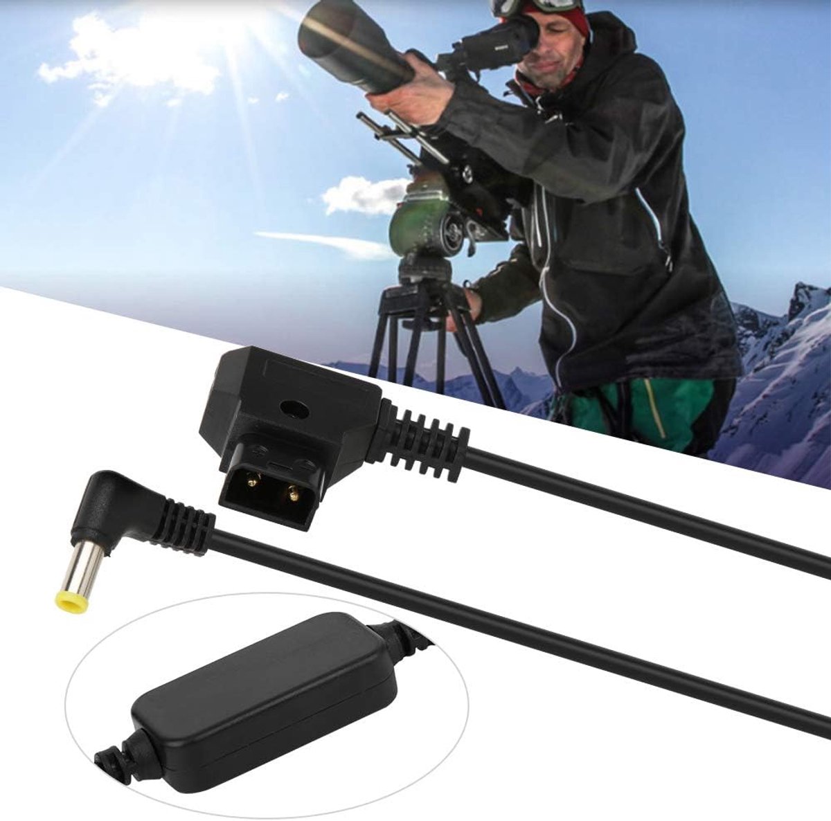 SnelShoppen - Video Camera Voedingskabel D-TAP naar DC 12V 85 cm voor FS7 FS5 Videocamera's, Ideaal voor Buitenopnames