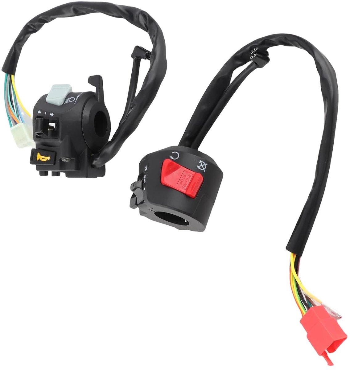 SnelShoppen - Motorfiets aan/uit schakelaar Waterproof, 2x universele 7/8'' motorstuur toeter en richtingaanwijzer schakelaar voor verlichting, ABS ma