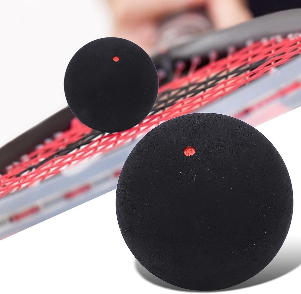 SnelShoppen - Single Dot Squashbal 37mm voor Beginners, Rubber Squashbal voor Competitie Training, Rood, Duurzaam en Elastisch