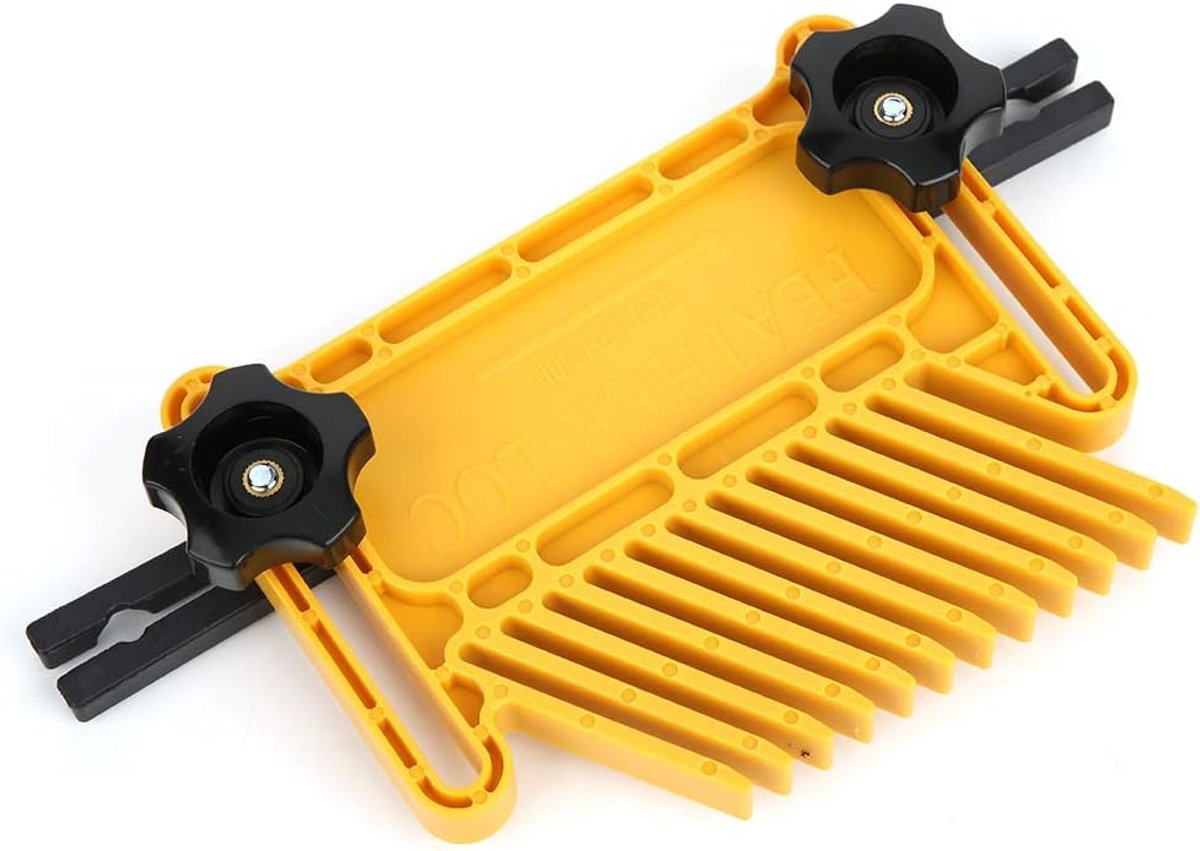 SnelShoppen - 2-delige Houtbewerkings Vederbord Set voor Tafelfrees, Zaag, Freesmachine, Geel, Houtbewerking, Handgereedschap Kit