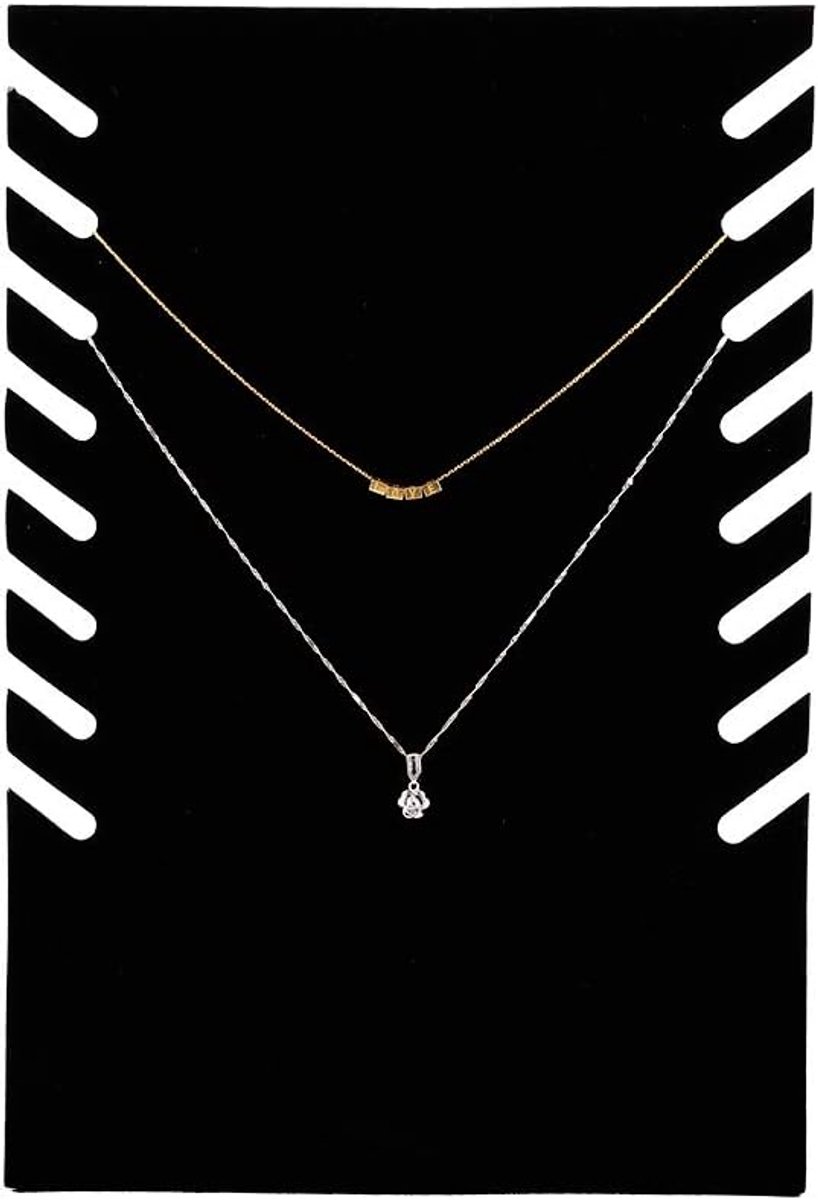 SnelShoppen - Zwarte Flanellen Kettingdisplay, Sieradenhanger Organiser, Bescherm Sieraden, Niet Gemakkelijk Deformatie, Zacht Flanel Materiaal, Voor