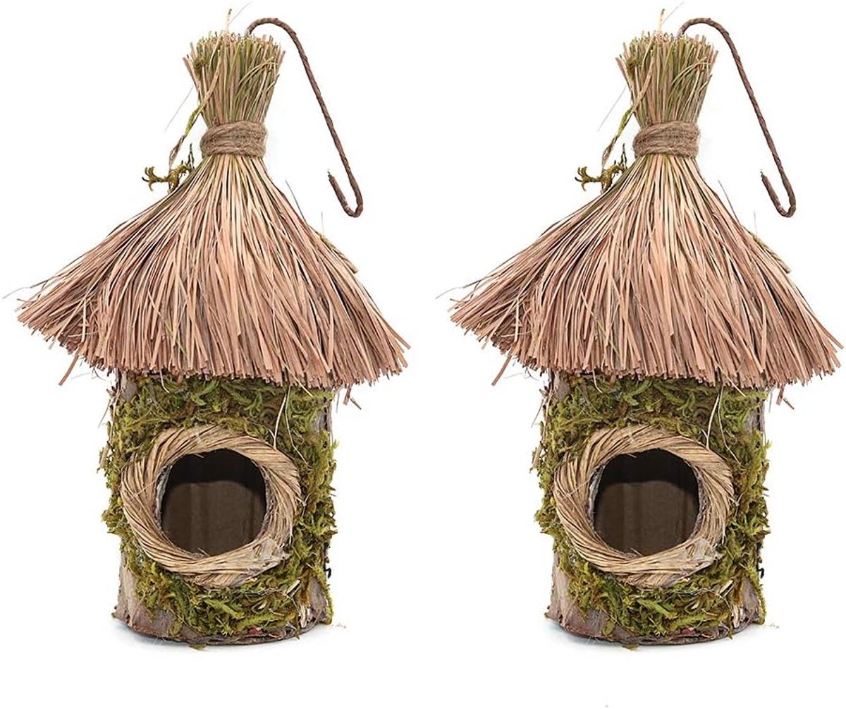 SnelShoppen - 2 Stuks Hand Geweven Stro Vogel Nest, Nester voor Tuin Decoratie, Milieu-vriendelijk, Moth Bestendig, Voor Papegaaien en Vogels