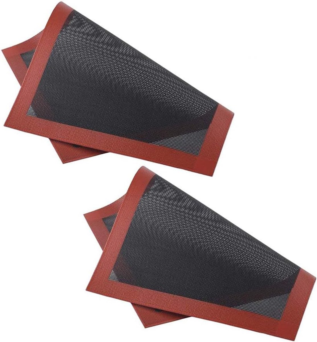 SnelShoppen - Bakmat Silicoon en Glasvezel Herbruikbaar Antikleef Bakmat voor Oven, Magnetron, Vriezer, Set van 2, Microperforated Voor Eenvoudig Bakk