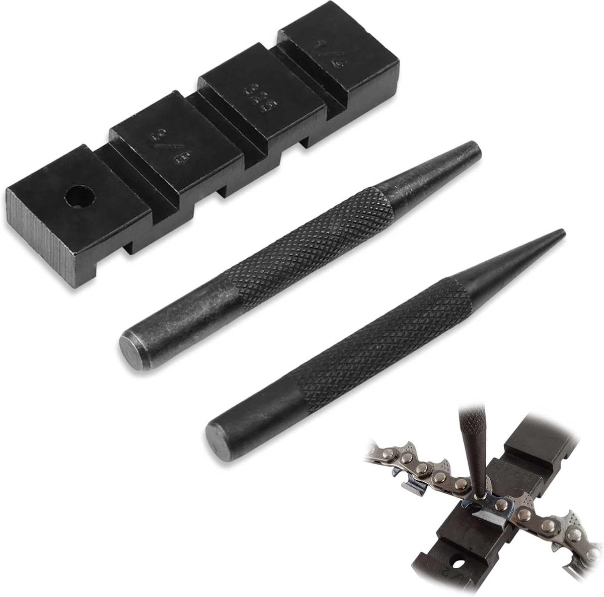 SnelShoppen - Pocket Chainsaw Ketting Reparatie Set - Professionele Kettingbreker en Onderhoudsset van Hoogwaardig Koolstofstaal - Ideaal voor Bos, We
