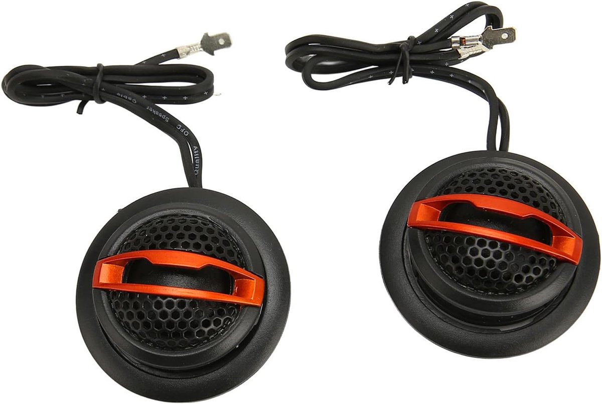 SnelShoppen - 2 Stuks Auto Tweeters 1,57 Inch 150W HiFi Zwarte Koepel Tweeter met Basis, HT-25 Metaal Auto Audio 2 Kanaals Geluidsysteem voor Alle Aut