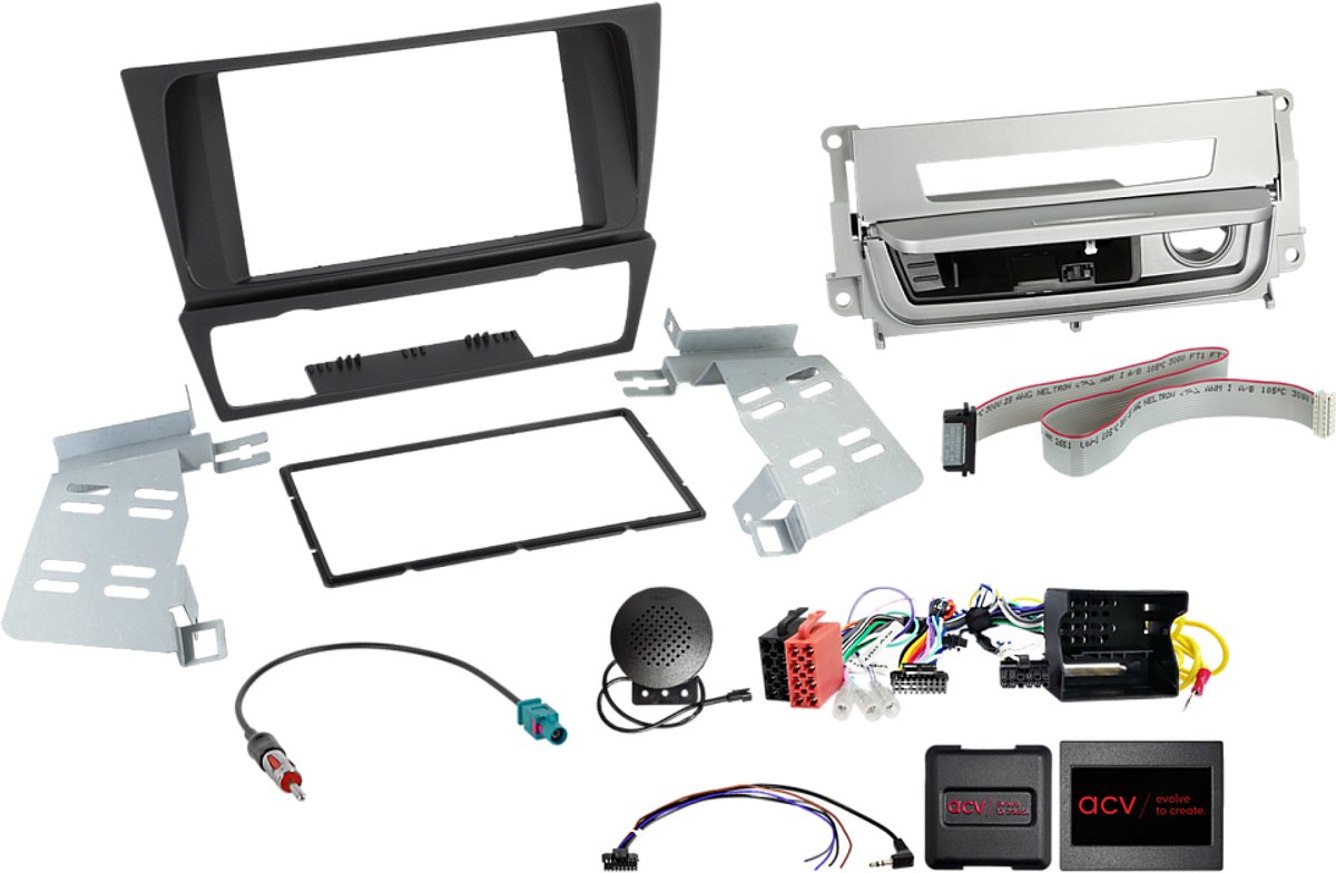 2-DIN Kit BMW 3series met smoker package silver SWC/antenna