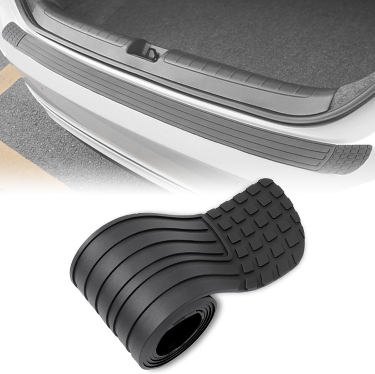 Bumperbescherming van rubber, 104 cm, antislip en slijtvast | Universeel en op maat te snijden voor optimale bescherming van auto en SUV tegen krassen en slijtage
