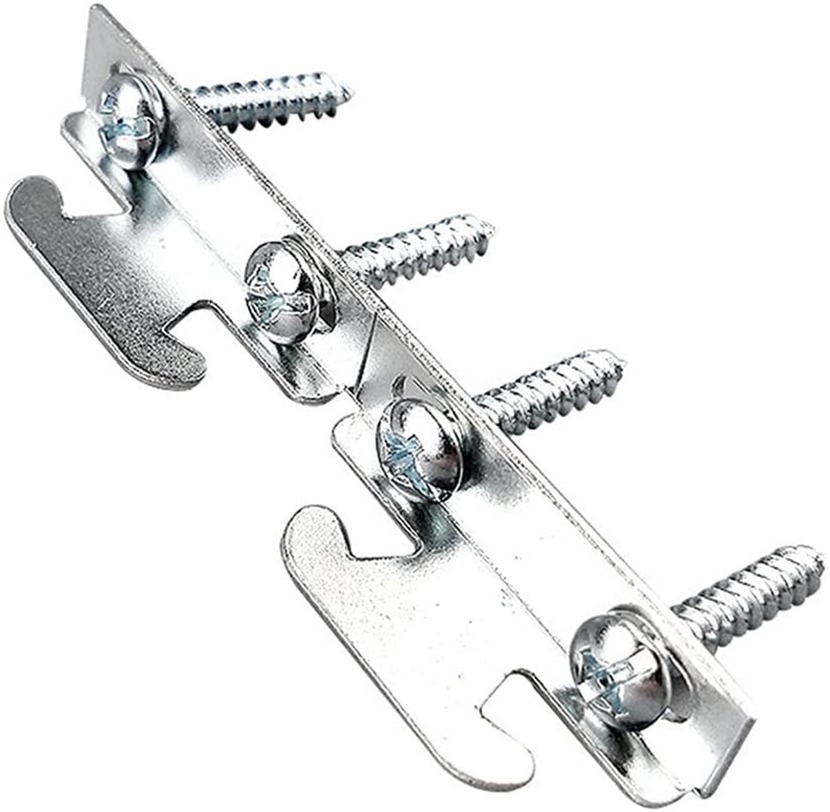 SnelShoppen - 4 Stuks Gordijnroede Beugels - Middenste Steun - Sterke Metaal - Zilver - Perfect voor Woonkamer, Slaapkamer, Keuken