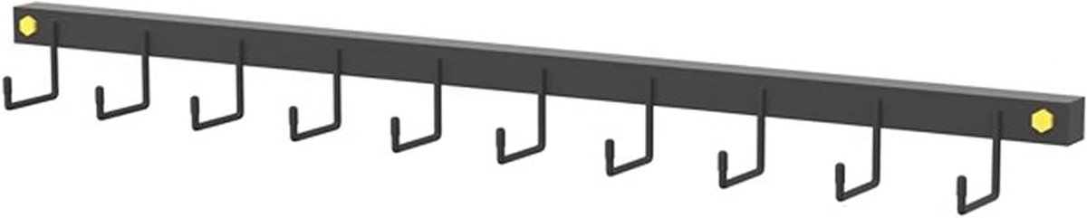 Hoepel Opbergrek - Fitness Organizer Plank - Sportspullen Opbergen - Wandmontage - 75 cm - Zwart