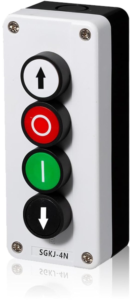 SnelShoppen - Pushbutton Station met omhoogpijl, automatische herstel, start- en stopknop, instapknopbehuizing voor 3/4-weg kranen, rolpoortbediening,