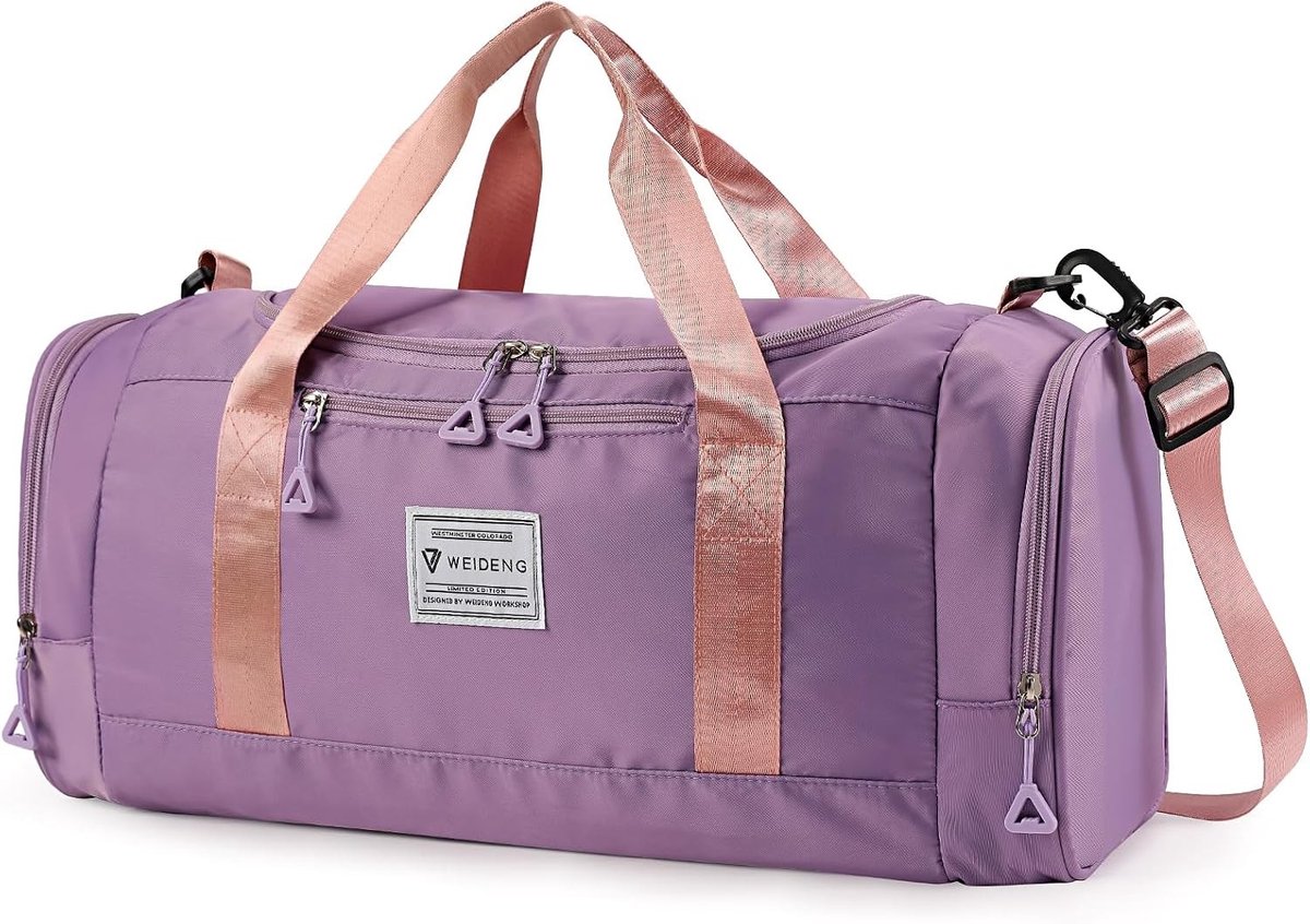 Sporttas voor mannen en vrouwen, lichtgewicht gymtas met schoencompartiment, waterdicht en perfect voor weekendtrips, 28 L, 22 x 53 x 24 cm, veelzijdige reistas