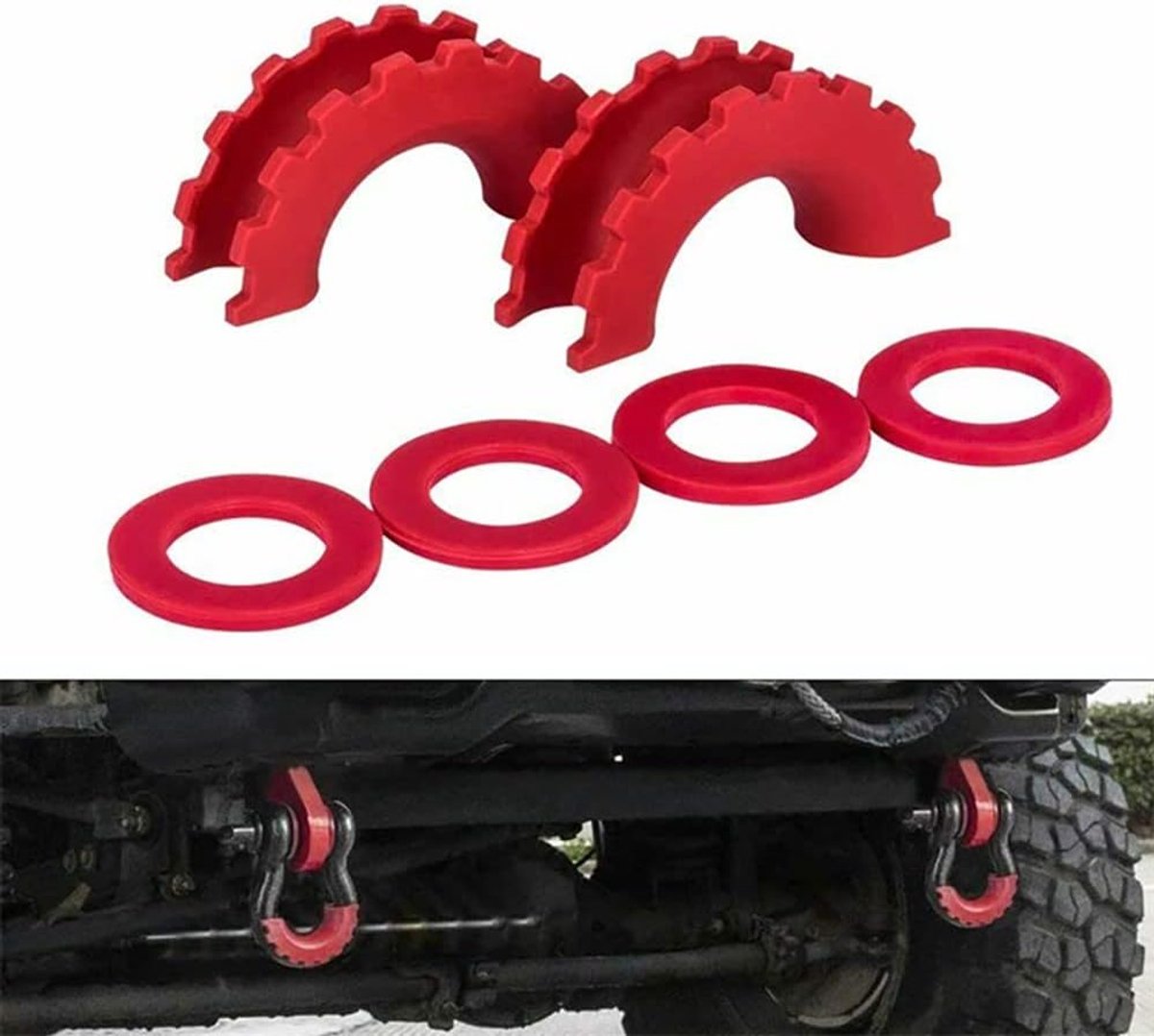 SnelShoppen - Baceyong Isolator voor Ringrichting in D D, Bescherming voor Trailer Trigger Bumper met Seal voor 3/4" of 5/8", Rode Triggerlus