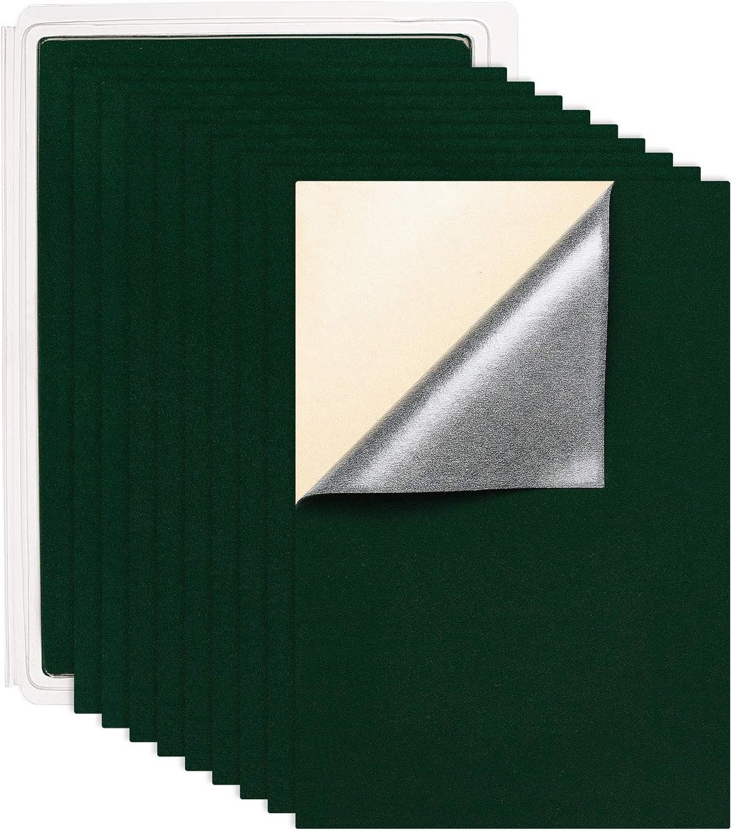 SnelShoppen - 20 Stuks Donkergroene Velours Stof met Zelfklevende Achterkant (21x30cm) Duurzaam en Waterdicht Perfect voor DIY Projecten, Kunst en Amb