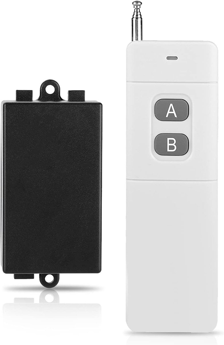 SnelShoppen - Draadloze Afstandsbediening 12V, 2 Kanalen, Lange Bereik tot 3 Km, Betrouwbaar en Energiezuinig, Ideaal voor Tuin, Camping en Huis