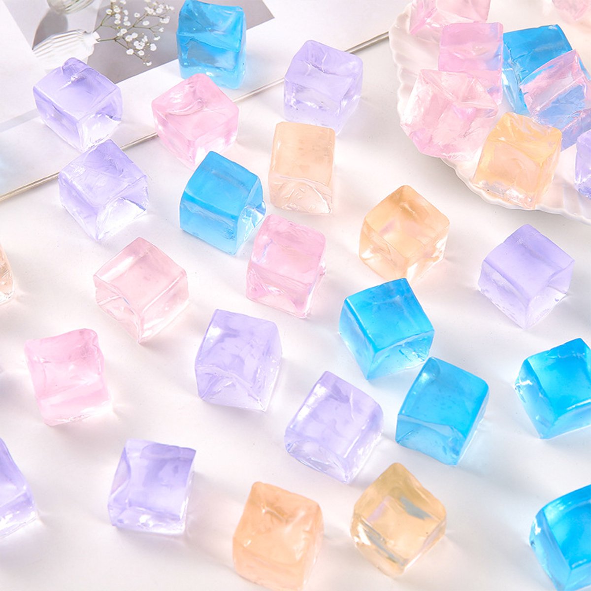 Kleurrijke squishy kubusset – Zacht en squishy antistressspeelgoed – Fidgetspeelgoed voor volwassenen – Verlicht spanning – Herbruikbare squishies – Verpakking van 20 stuks met een aangename textuur