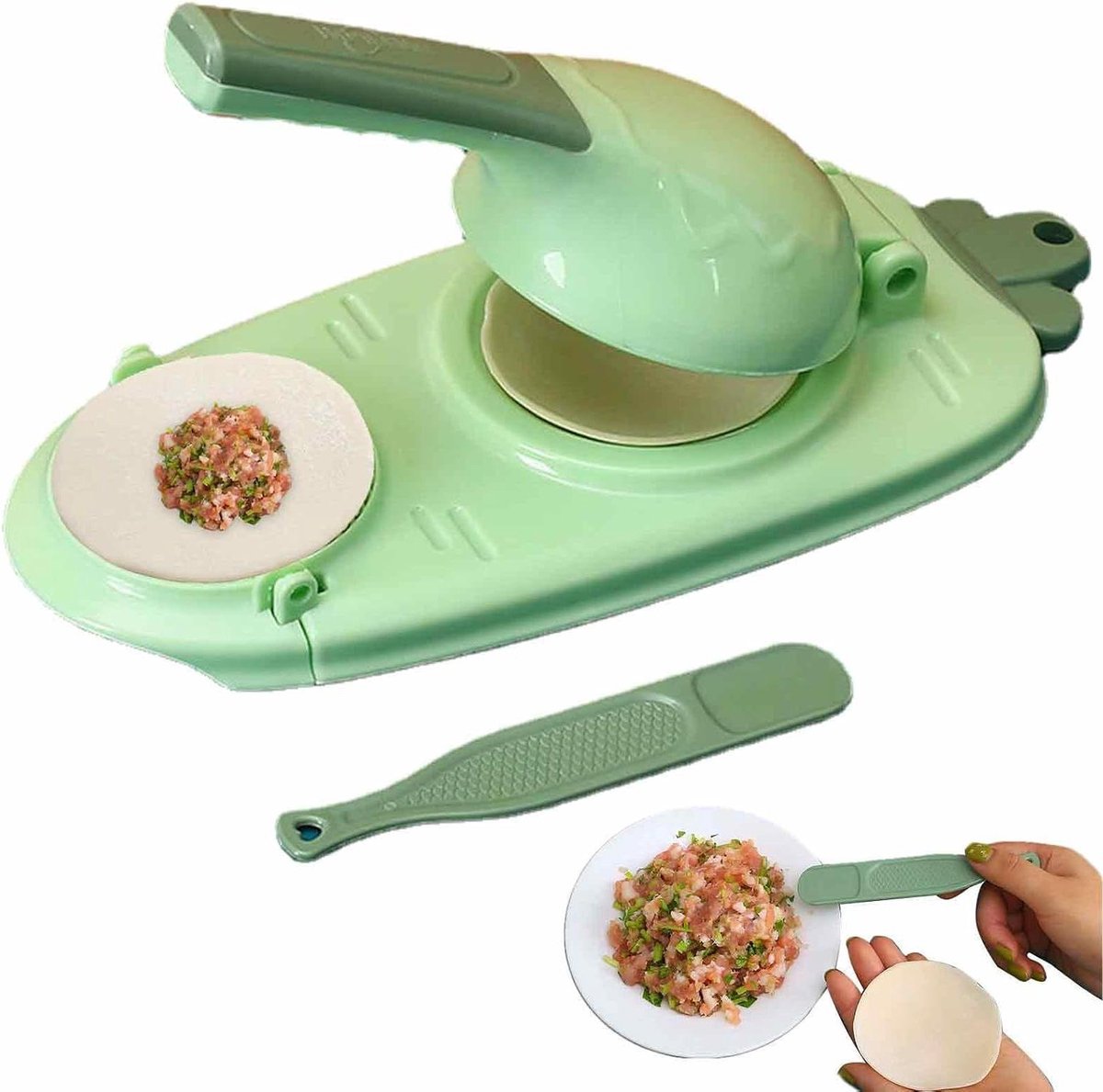 Tortilla Maker Pers - DIY Vorm Pastapers - Deeg Vormen - Ergonomische Constructie - 24W x 10H cm - Groen
