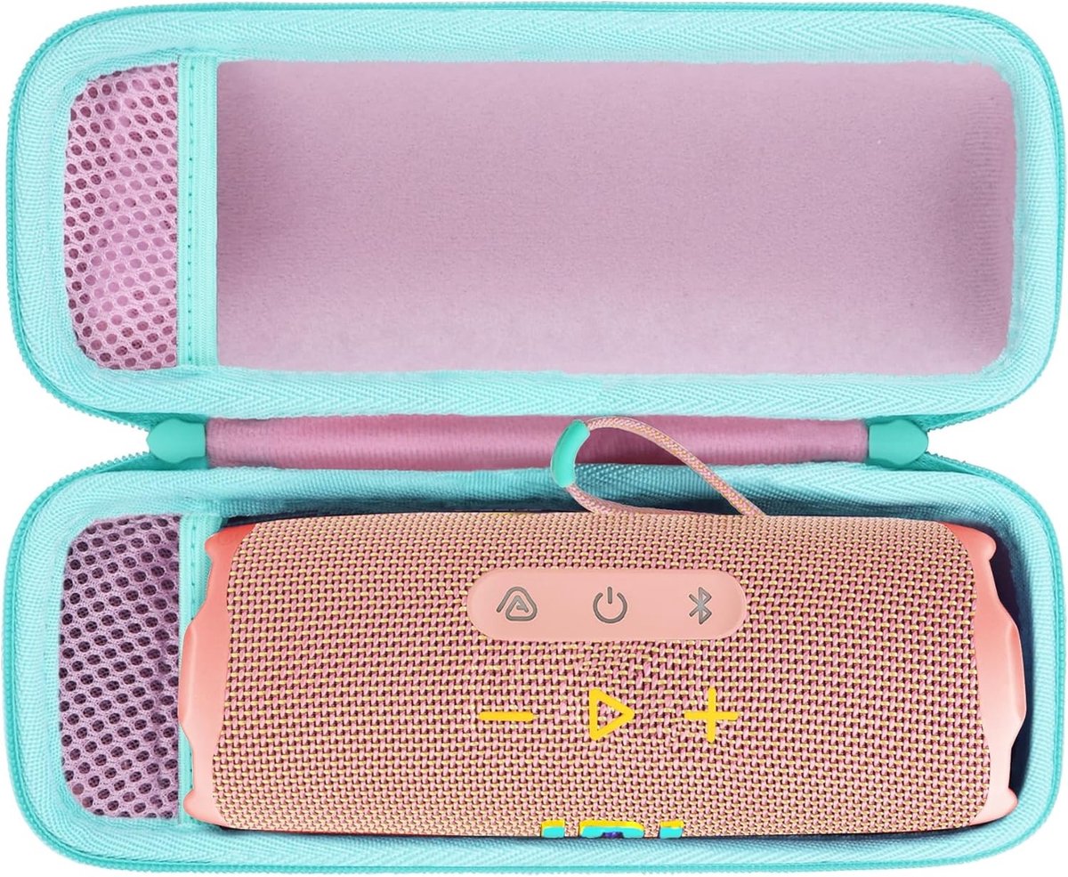Duurzame en Waterdichte Hard Case voor JBL Flip 7/6/5/4 - Bescherming, Transport en Stijl in Roze en Groen