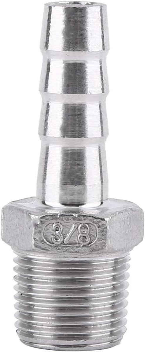 SnelShoppen - Bordstract Hose Connector Fittingen SS304 RVS Mannetje Schroefdraad Slangconnector Barb Slang Tule 1/8"~3/4" voor Verbinden van Luchtlei