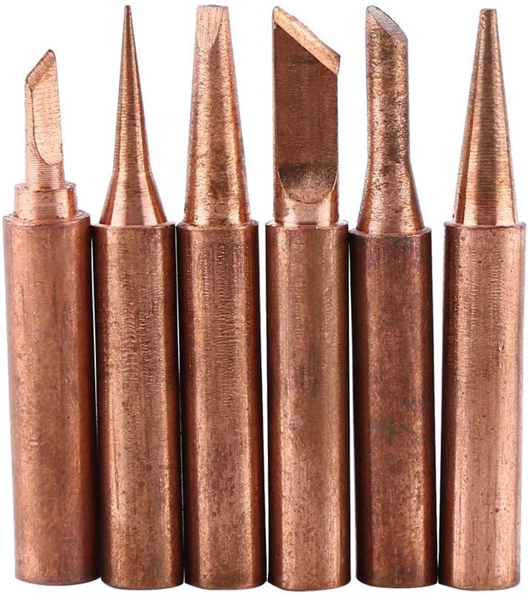 SnelShoppen - Soldering Tips Kit 6-delig - Vervangende Solderingtips - Loodvrij - Schroevendraaier - Geschikt voor Lage Temperatuur - Koper