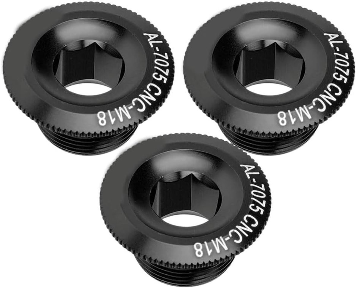 SnelShoppen - Aluminium Fiets Crankset 18mm - Lichtgewicht Mountainbike Cranks met Zwarte Crankcover en Schroeven - 3 Stuks voor Weg- en Fietscycling