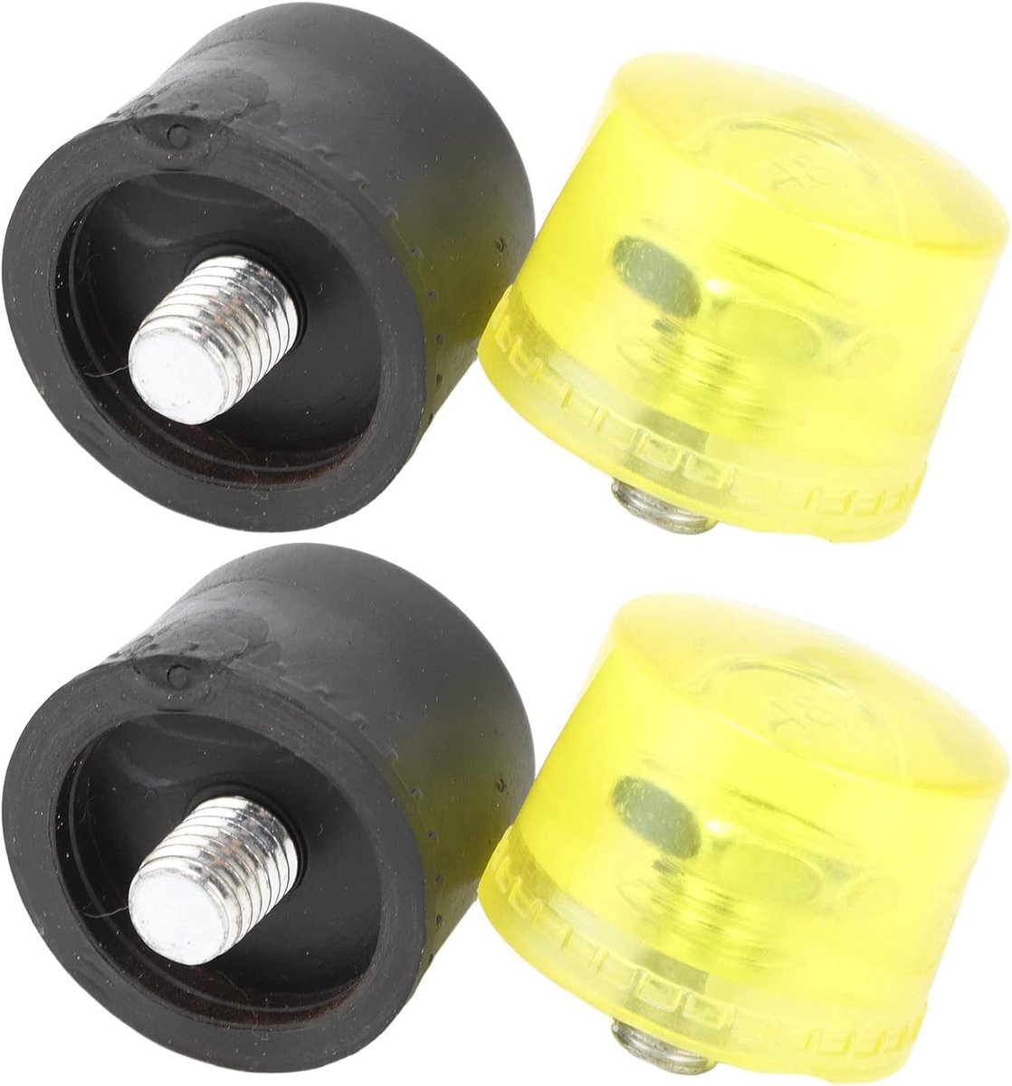 SnelShoppen - 2 Set Rubber Hamer Vervangende Koppen, Impact Hoofd Hamer Vervangtips Set Hamer Accessoires Geel Zwart (Φ30mm)